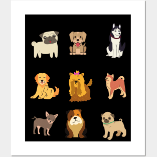 Dog Pack Cute Kawaii Cartoon Posters and Art